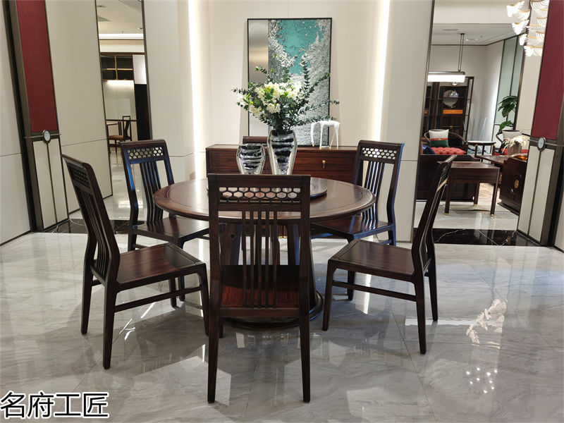 名府工匠風雅薈國潮新中式黑檀木家具展廳實拍