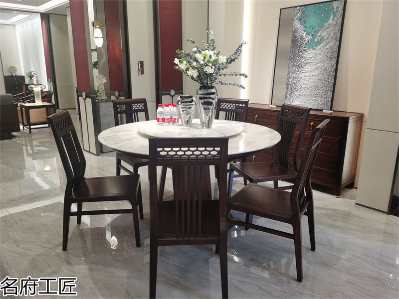 名府工匠風雅薈國潮新中式黑檀木家具展廳實拍