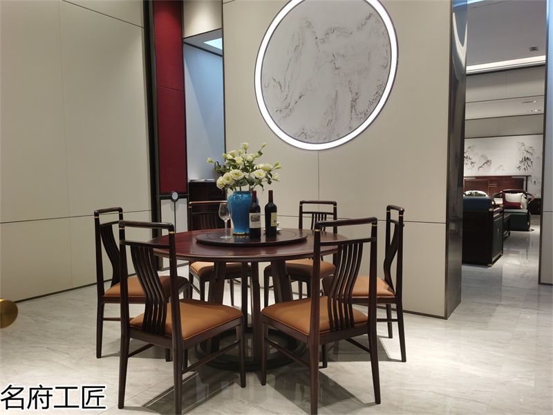 名府工匠風雅薈國潮新中式黑檀木家具展廳實拍
