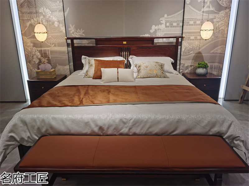 名府工匠風雅薈國潮新中式黑檀木家具展廳實拍