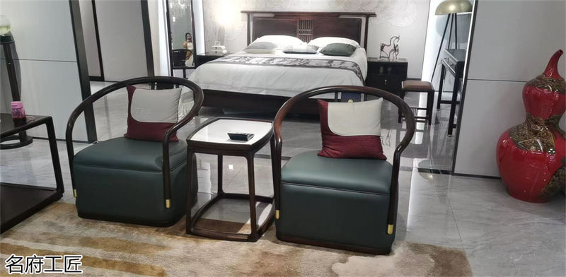 名府工匠風雅薈國潮新中式黑檀木家具展廳實拍