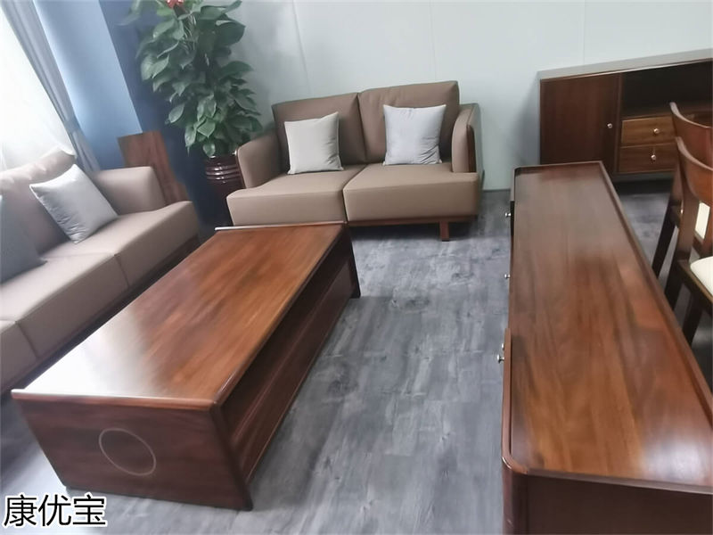 康優寶輕奢新中式胡桃木家具工廠展廳實拍