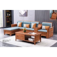 長(zhǎng)樂(lè)家具胡桃木系列：轉(zhuǎn)角+中柜（300mm）高箱沙發(fā)A252#