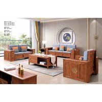 長(zhǎng)樂(lè)家具胡桃木系列：1+2+3沙發(fā)A261#