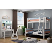 自由王國青少年兒童實木套房,南康子母床、兒童學習桌,學生公寓上下床工程定制廠家