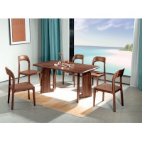 盛唐盛景·慕格意式簡奢南美胡桃木M8002西餐臺、M8102餐椅、M8301酒柜