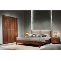 盛唐盛景·慕格意式簡奢南美胡桃木M7002大床、M7101床頭柜、M7303四門衣柜