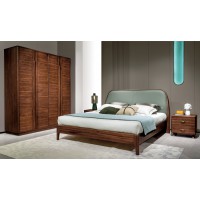 盛唐盛景·慕格意式簡奢南美胡桃木M7001大床、M7101床頭柜、M7301四門衣柜