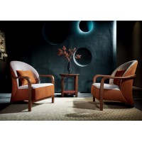 盛唐盛景·慕格意式簡奢南美胡桃木M6402休閑椅、M6401休閑幾