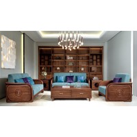 盛唐盛景·慕格意式簡奢南美胡桃木M6004沙發1+2+3、M6103長茶幾、M6201方角幾