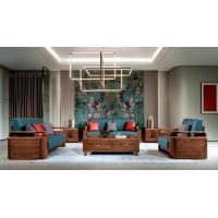 盛唐盛景·慕格意式簡奢南美胡桃木M6003沙發1+2+3、M6103長茶幾、M6201方角幾