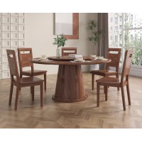 木匠空間現(xiàn)代簡約實木圓臺CZ06#、餐椅CY02#