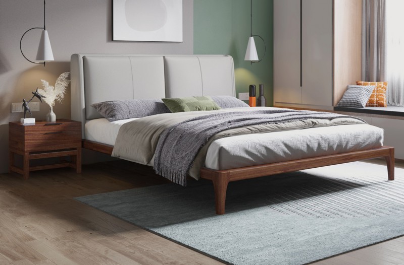 木匠空間現代簡約實木床C30#