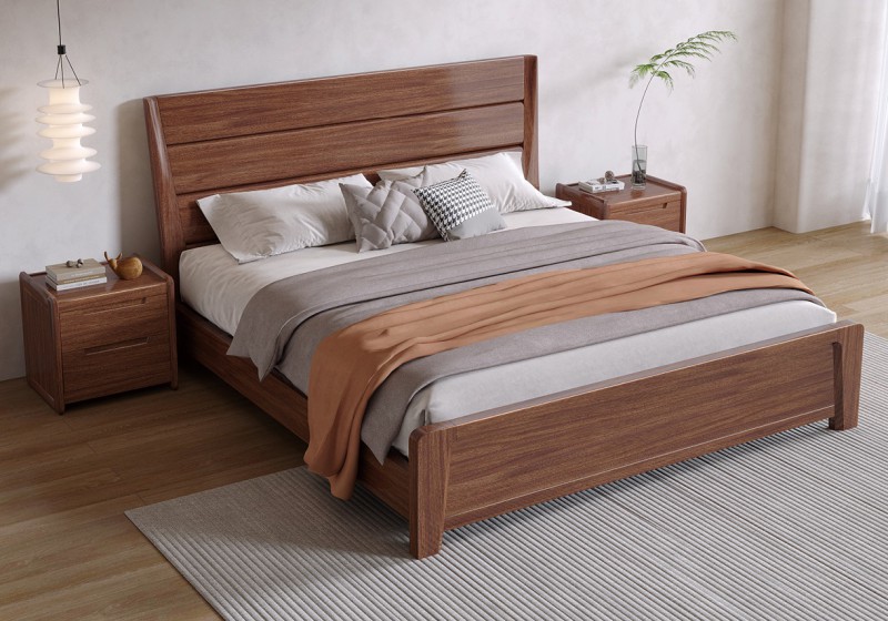 木匠空間現代簡約實木床C16#