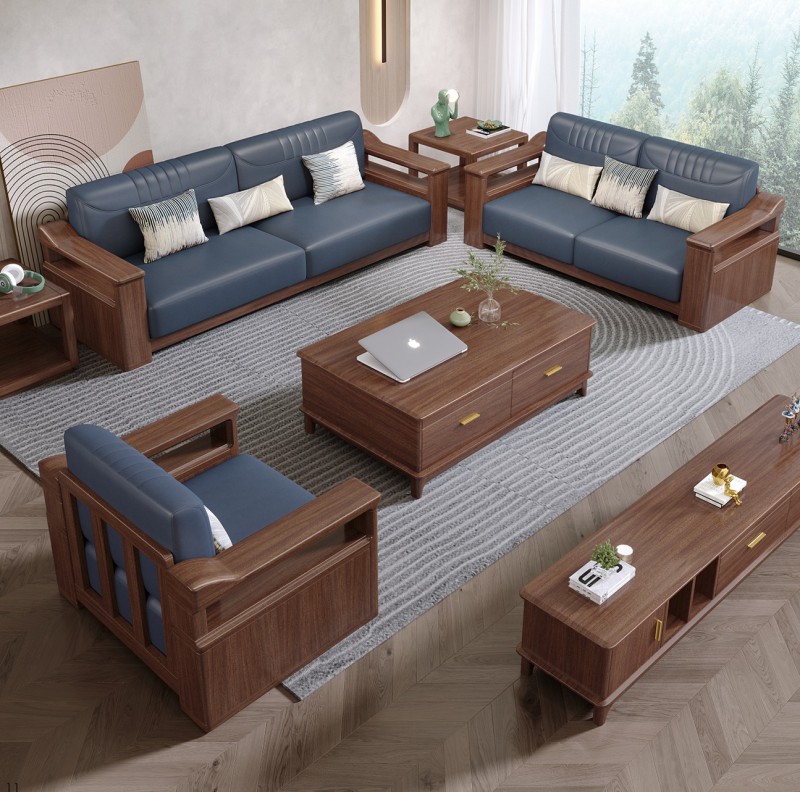 木匠空間現代簡約實木沙發803#