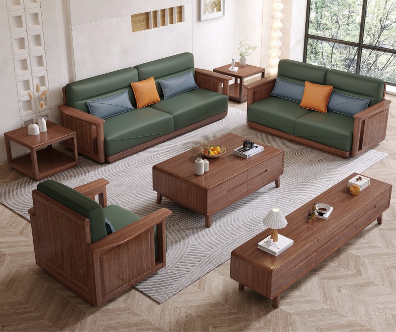 木匠空間現代簡約實木沙發808#