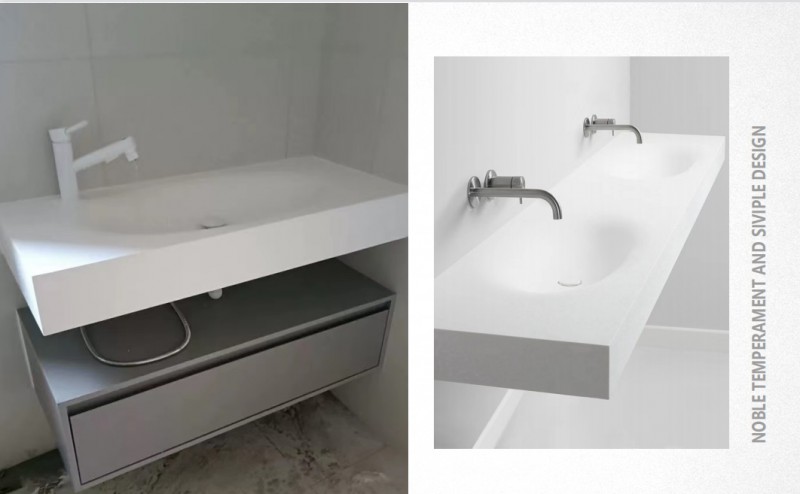 美砼建裝杜邦可麗耐實體面材衛浴一體盆