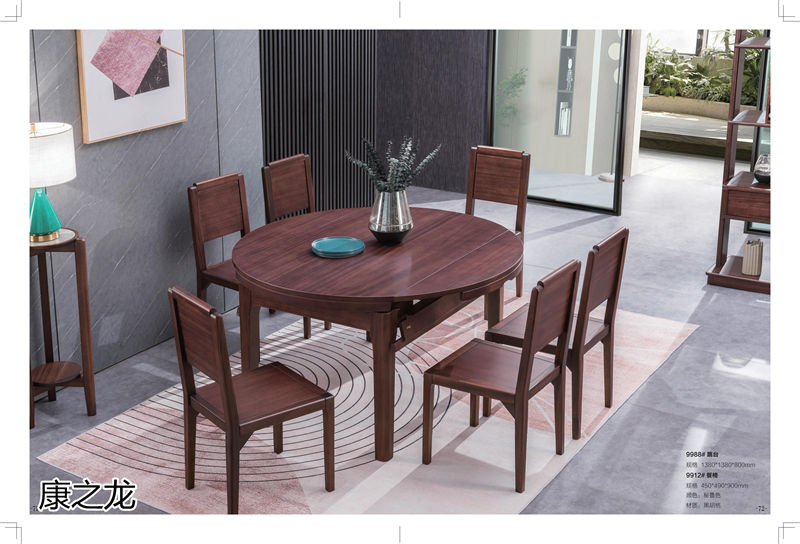 康之龍現代輕奢黑胡桃木家具