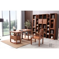 安德穩南美胡桃木木蠟油原木家具：書桌1008#、書椅1007#、書柜1001#