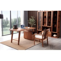 安德穩南美胡桃木木蠟油原木家具：書桌1005#、書椅1010#、書柜1002#