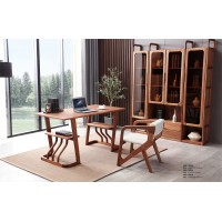 安德穩南美胡桃木木蠟油原木家具：書桌1003#、書椅1006#、書柜1002#