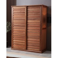 安德穩(wěn)南美胡桃木木蠟油原木家具：趟門衣柜223#