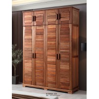 安德穩(wěn)南美胡桃木木蠟油原木家具：四門衣柜加頂203#
