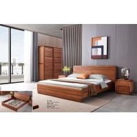 安德穩(wěn)南美胡桃木木蠟油原木家具：床520#