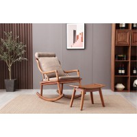 安德穩(wěn)南美胡桃木木蠟油原木家具：搖椅1018#、腳踏椅1018#