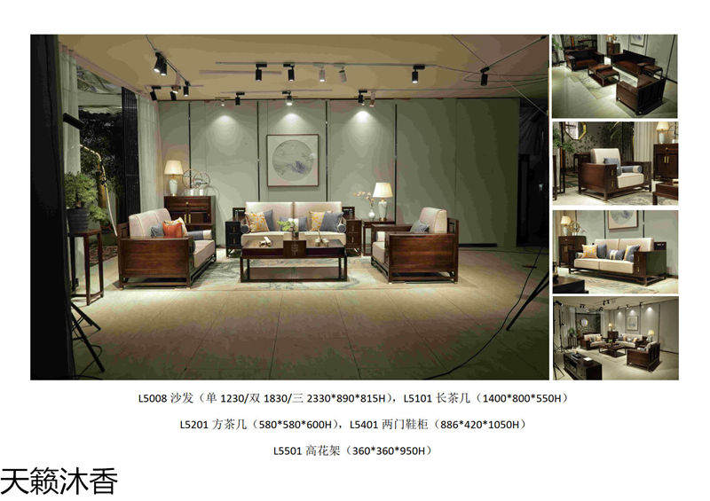 世紀豪軒·天籟沐香 蘭亭韻系列新中式風格南美黑檀木家具