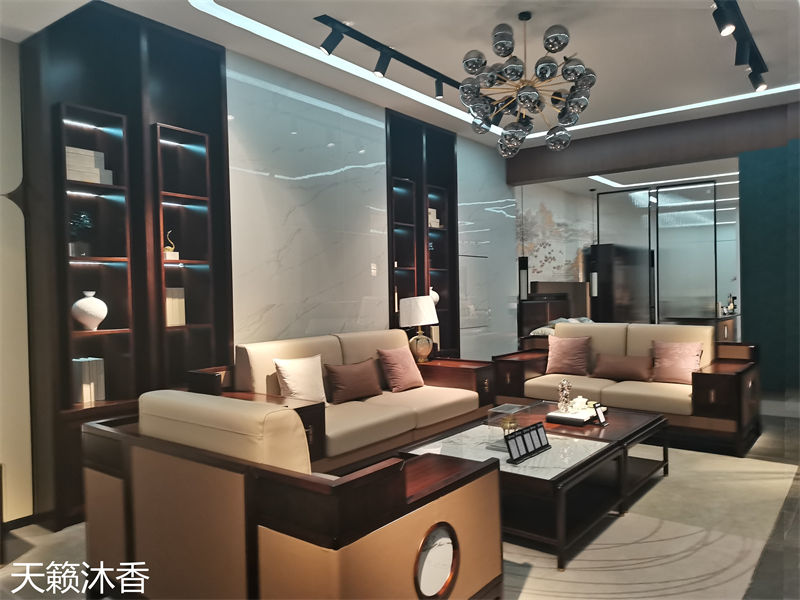 世紀(jì)豪軒&middot;天籟沐香 蘭亭韻-悅系列時尚輕奢新中式風(fēng)格愛里古夷蘇木家具展廳實拍