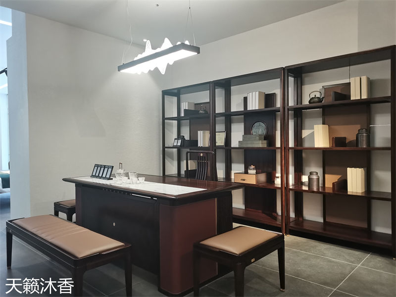 世紀(jì)豪軒&middot;天籟沐香 蘭亭韻-悅系列時尚輕奢新中式風(fēng)格愛里古夷蘇木家具展廳實拍