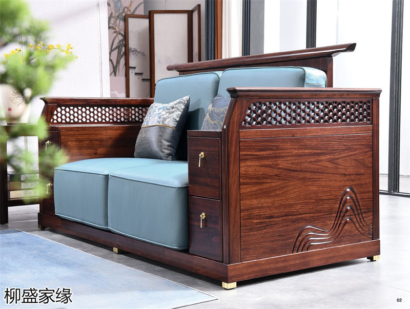 柳盛家緣 烏金木新中式套房家具