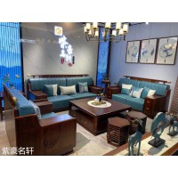 紫豪名軒家具，素章新中式家具，南康紅翅木家具，江西新中式紅翅木套房廠家