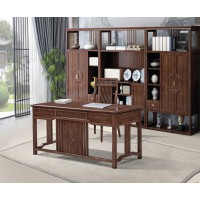 華軒新中式烏金木書桌299#、書柜299#、書椅298#