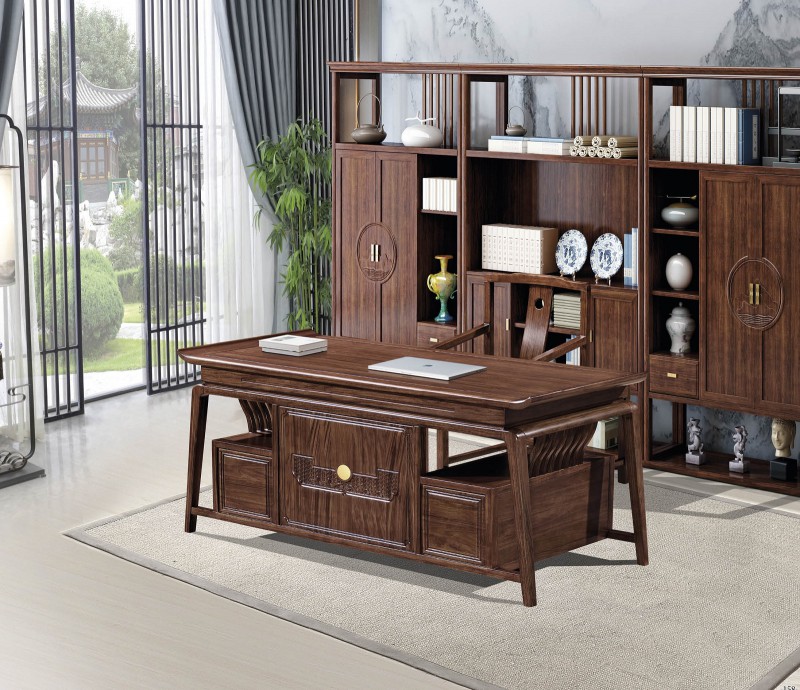 新中式烏金木書桌297#、書柜299#、書椅397#