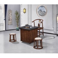 華軒新中式烏金木陽(yáng)臺(tái)小茶臺(tái)389#、副椅382#、小圓凳390#