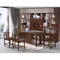 華軒新中式烏金木茶臺(tái)291#、主椅291#、副椅291#、博古架（左中右）298#