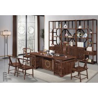 華軒新中式烏金木茶臺(tái)380#、主椅381#、副椅382#、博古架（左中右）396#