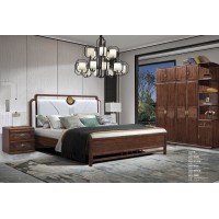 華軒新中式烏金木床355#、床頭柜266#、四門衣柜348#、轉角柜349#、頂轉角柜349#、頂箱柜349#