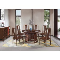 華軒新中式烏金木圓餐桌272#、餐椅278#