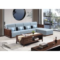 華軒新中式烏金木轉角沙發113#、方茶幾137#