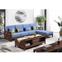 華軒新中式烏金木轉角沙發313#、長茶幾233#