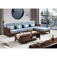 華軒新中式烏金木轉角沙發311#、方茶幾137#