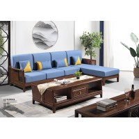 華軒新中式烏金木轉角沙發311#、長茶幾233#