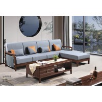 華軒新中式烏金木轉角沙發316#、長茶幾139#