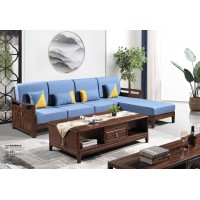 華軒新中式烏金木轉角沙發317#、長茶幾233#