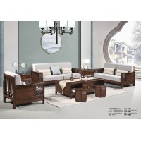 華軒新中式烏金木1+2+3沙發312#、方茶幾232#、長茶幾233#、六角凳391#