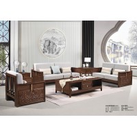 華軒新中式烏金木1+2+3沙發315#、方茶幾232#、長茶幾233#