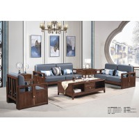 華軒新中式烏金木1+2+3沙發313#、方茶幾232#、長茶幾233#